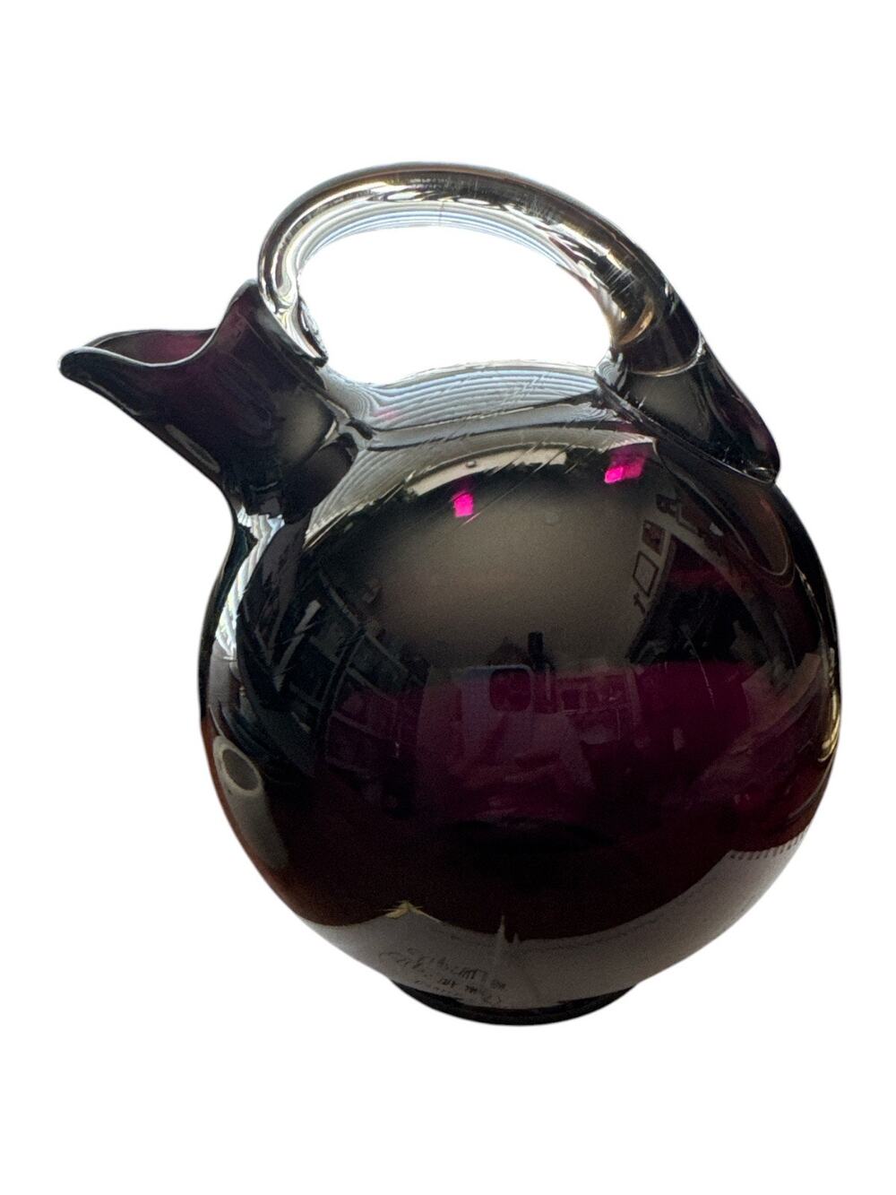 Vintage Cambridge Glass Purple Amethyst Glass Ball Pitcher